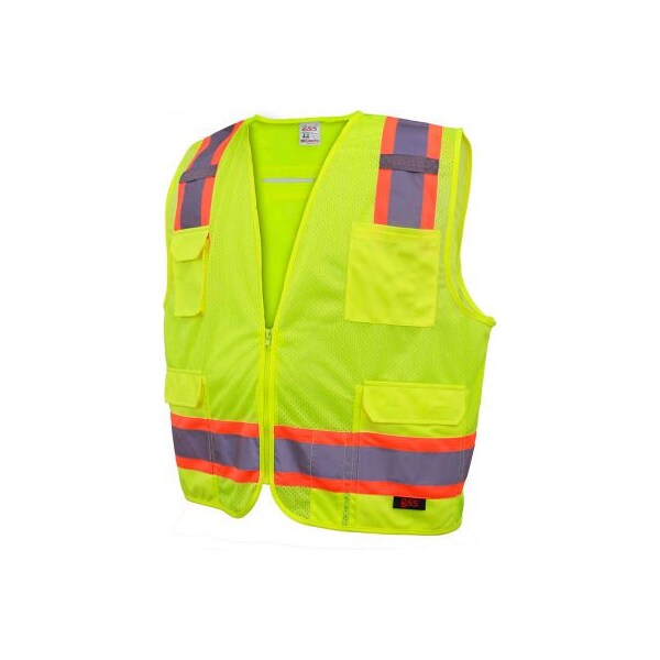 Gss Safety Fall Protection Hi-Vis Safety Vest L Class 2 6 Pockets 1503-LG - main